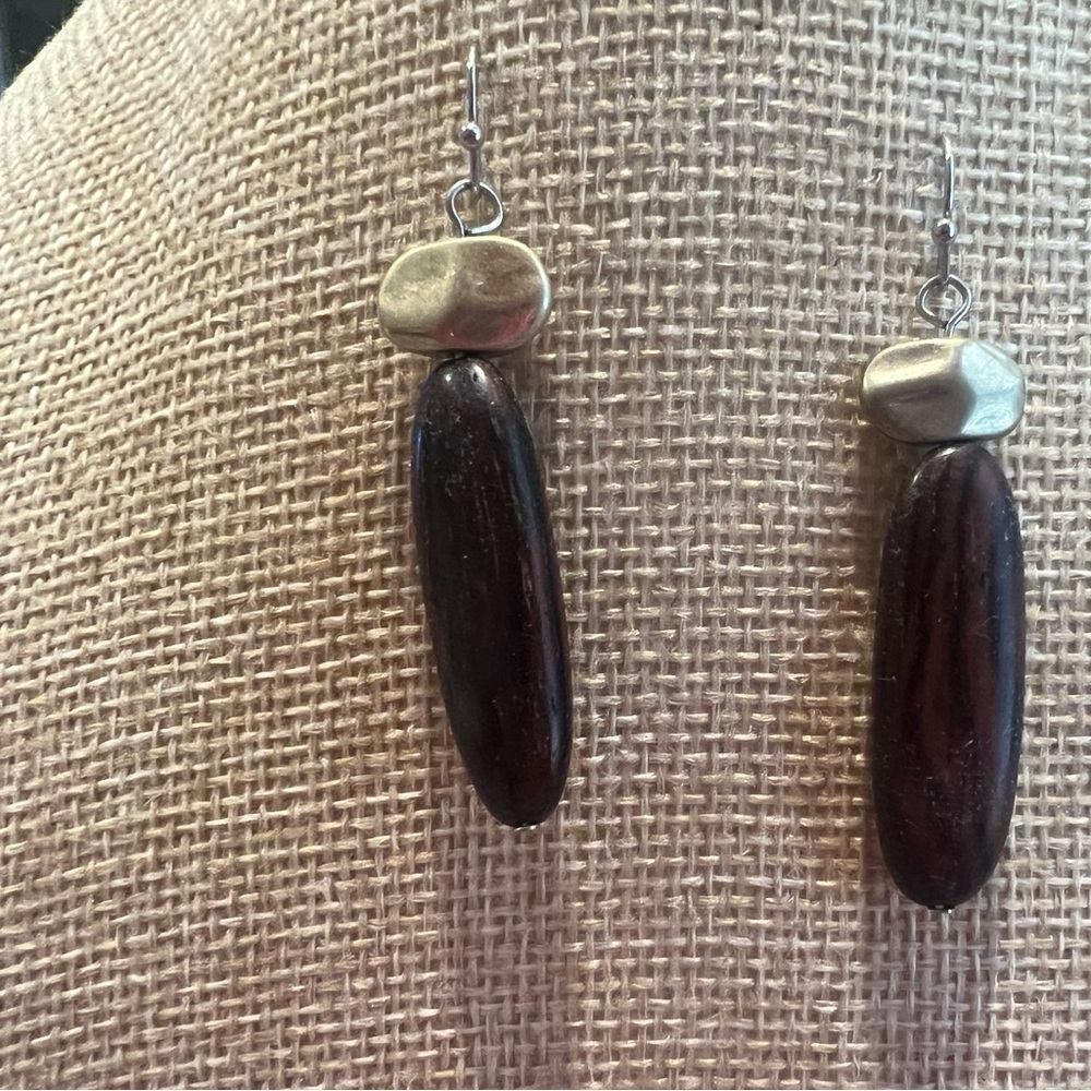 Elegant Brown and Gold Earrings for Pierced Ears